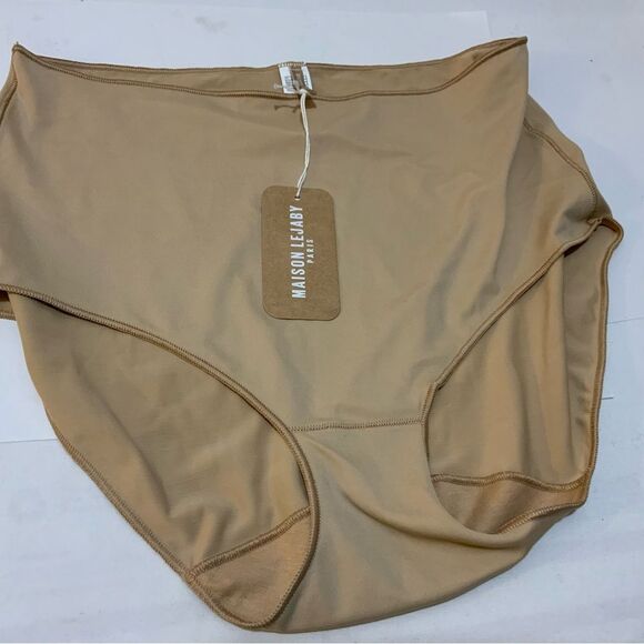 Maison Lejaby High Waisted Briefs XL in tan - Picture 3 of 10